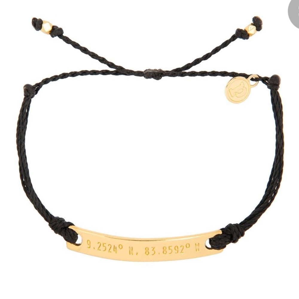 New pura vida bracelet black coordinates gold